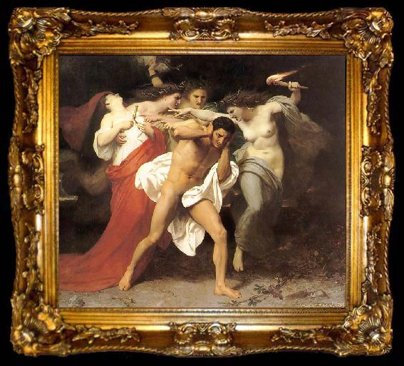 framed  William-Adolphe Bouguereau The Remorse of Orestes or Orestes Pursued by the Furies, ta009-2